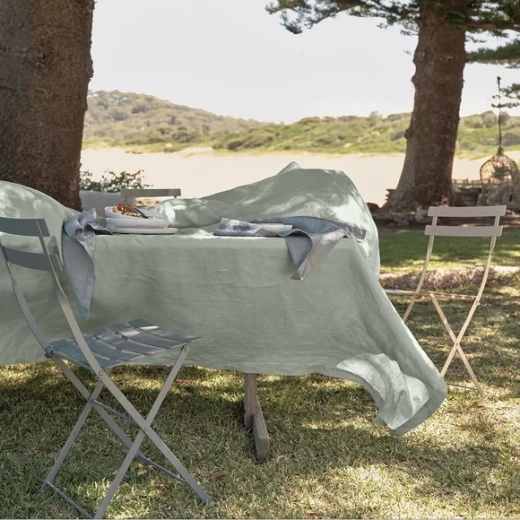 LINGE PARTICULIER TABLE NAPKINS 100% linen OCEAN BLUE 6 PCS made in France - Picture 4 of 8